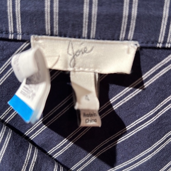 Joie Yenee Navy Blue and White Stripe Asymmetrical Ruffle Skirt - Picture 4 of 4